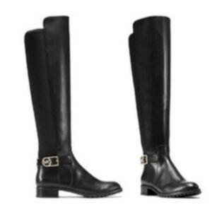 Michael Kors Black Leather Over-The-Knee High Riding Boot SZ 7